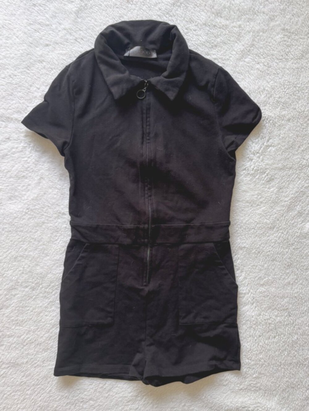 Foxblood Jamie Lee Black Zip Up Romper Goth Minimalist Medium